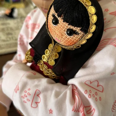 شخصية أموجرومي لولو بالحجم الكبير دراعة قطرية يدوي الصنع