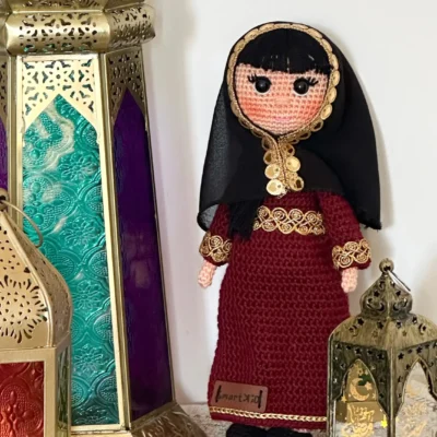 شخصية أموجرومي لولو بالحجم الكبير دراعة قطرية يدوي الصنع