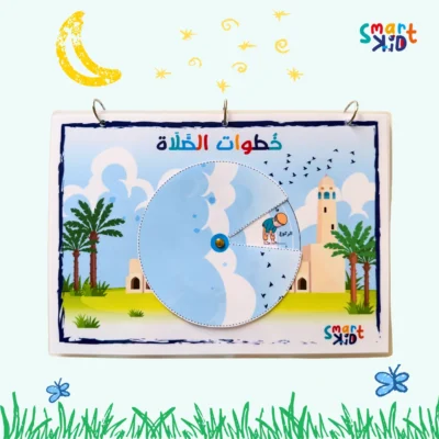 عجلة دوارة لتعليم خطوات الصلاة للأطفال تعرض خطوة الركوع